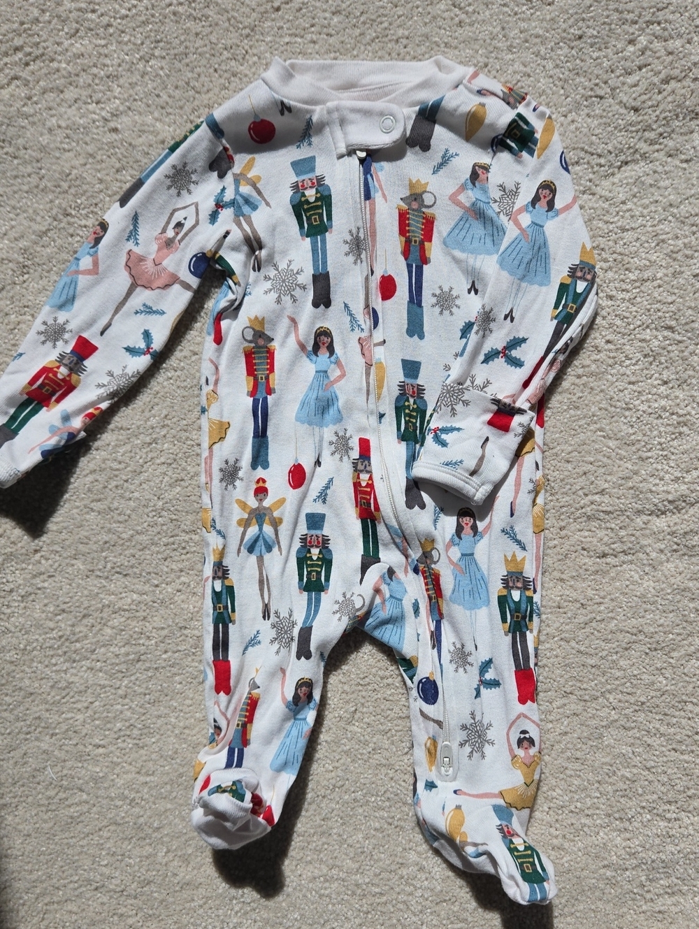 Carter's Little Planet Nutcracker 2-Way Zip Footie, Size 3M